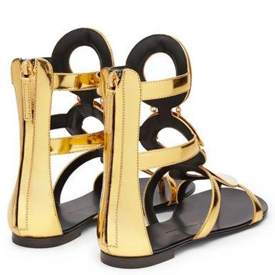 Shop Giuseppe Zanotti E50192002 Sandals In Gold