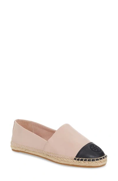 Shop Tory Burch Colorblock Espadrille Flat In Sea Shell Pink/ Perfect Navy