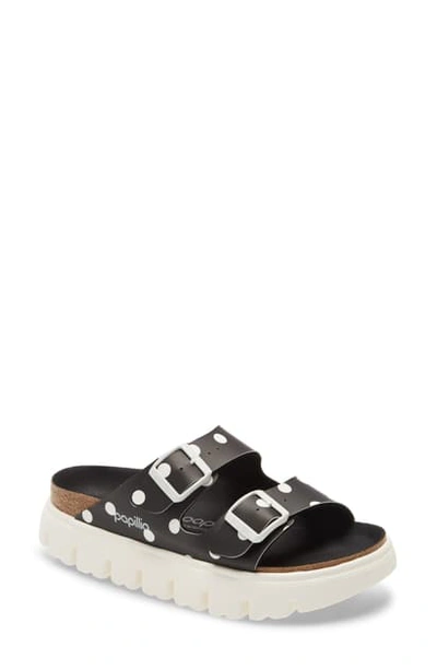 Shop Birkenstock Arizona Slide Sandal In Black/ White Dots