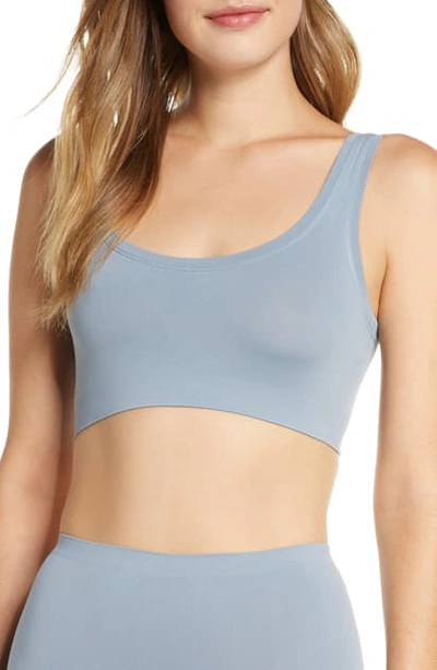 Shop Hanro Touch Feeling Crop Top In Oxidized Blue