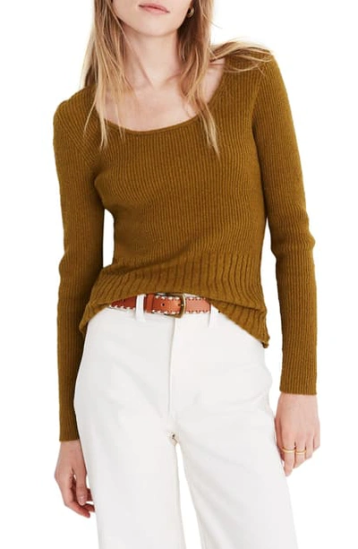 Shop Madewell Stillman Pullover Sweater In Distant Olive
