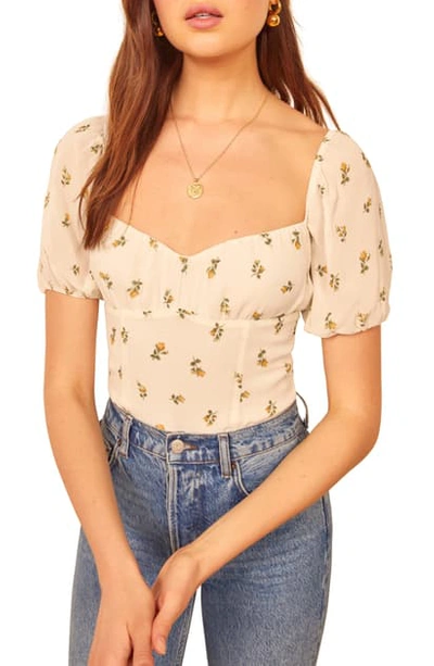 Shop Reformation Berry Crop Top In Rosebud