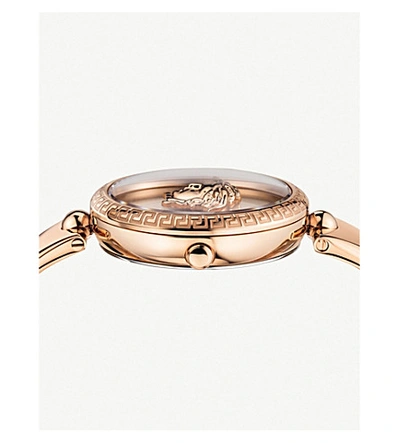Shop Versace Vcq00718 Palazzo Empire Rose Gold-tone Stainless Steel Watch