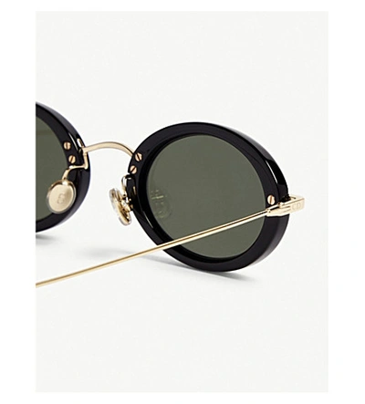 Shop Dior Mini Oval-frame Sunglasses In Black