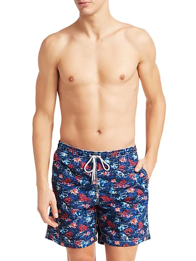 Shop Saks Fifth Avenue Collection Under The Sea Swim Trunks In Navy