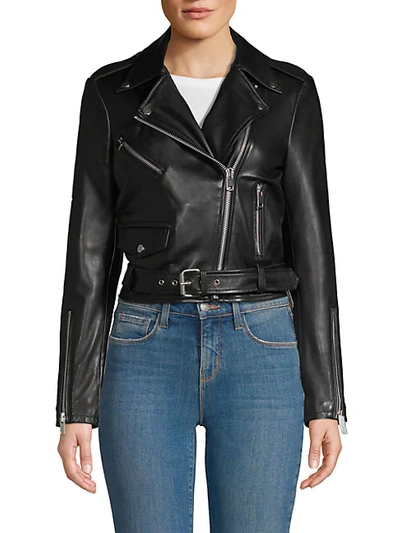 Shop Walter Baker Ellette Leather Jacket In Black