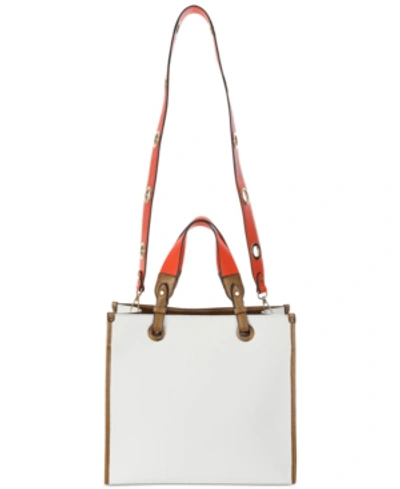 Shop Sondra Roberts Structured Colorblocked Tote In White