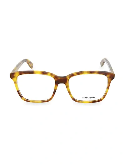 Shop Saint Laurent Core 54mm Rectangle Optical Glasses In Brown