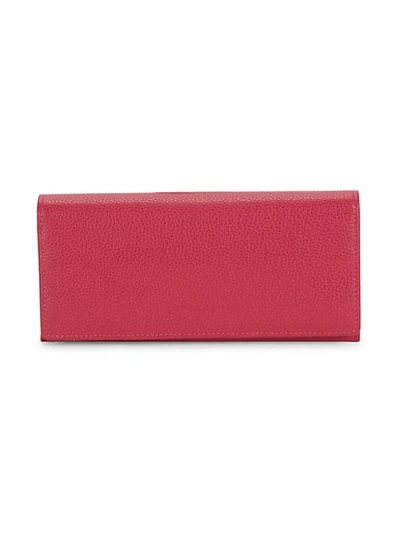 Shop Longchamp Leather Long Wallet In Rose
