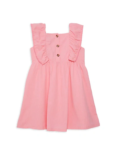 Shop Andy & Evan Little Girl's & Girl's Flutter-sleeve Cotton Dress In Pretty Pink