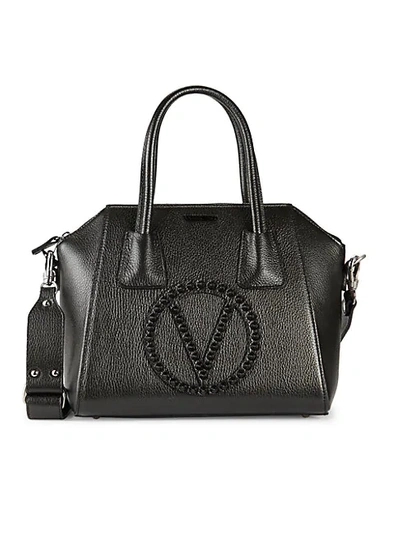 Shop Valentino By Mario Valentino Minimi Studded Leather Shoulder Bag In Black