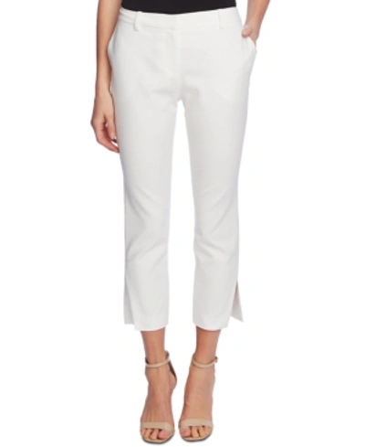 Shop Vince Camuto Women's Cotton Doubleweave Side Zip Pant In New Ivory