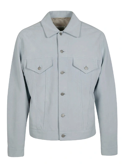 Shop Maison Margiela Denim Buttoned Jacket In Light Blue