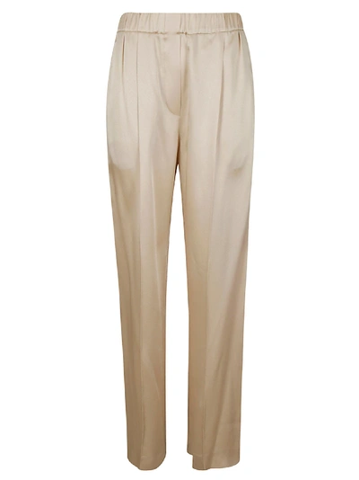 Shop Brunello Cucinelli High-rise Ribbed Trousers In Beige