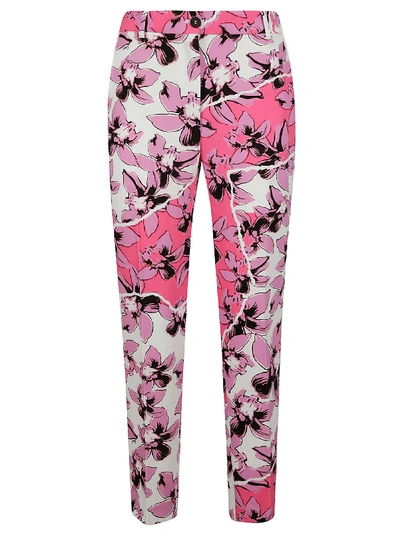 Shop Iceberg Floral Printed Trousers In Pink/white