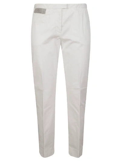 Shop Fabiana Filippi Slim Cropped Trousers In White