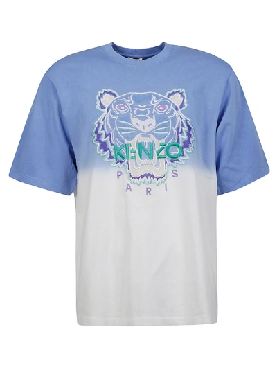 Shop Kenzo Dip Dye Tiger Oversize T-shirt In Blue/white