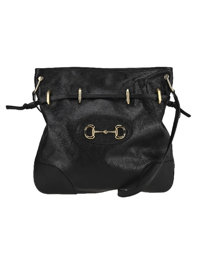 Shop Gucci 1955 Horsebit Messenger Bag In Black