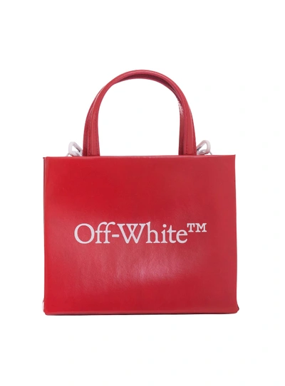 Shop Off-white Off White Logo Print Tote Bag In Rosso