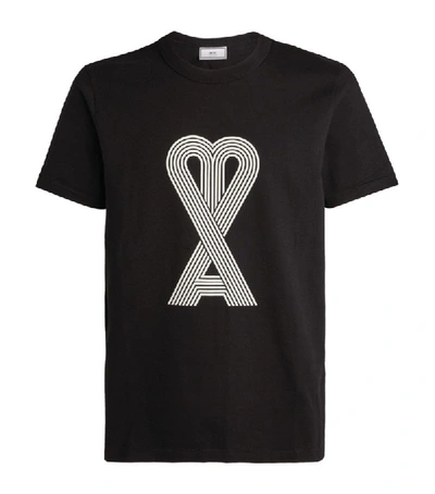 Shop Ami Alexandre Mattiussi Ami Linear Logo T-shirt