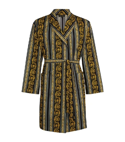 Shop Versace Baroque Striped Robe
