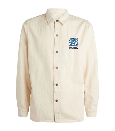 Shop Kenzo Monogram Denim Shirt