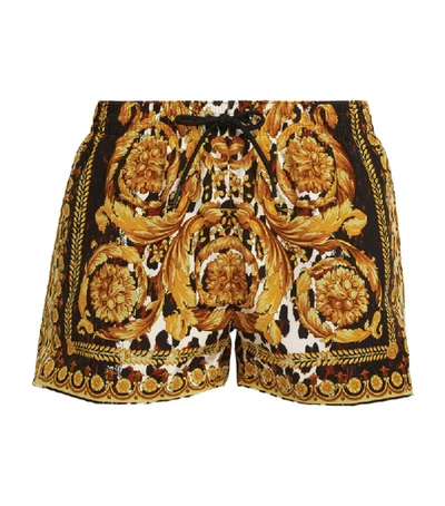 Shop Versace Baroque Print Swim Shorts