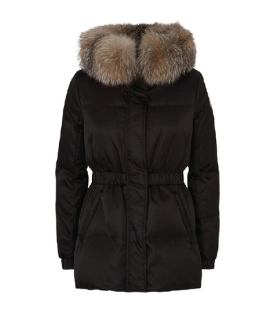 Shop Moncler Fur Trim Fatsia Down Jacket