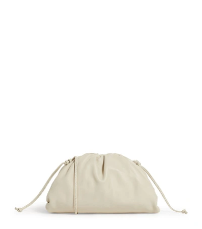 Shop Bottega Veneta Mini Leather Pouch Clutch Bag In White