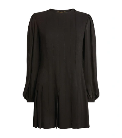 Shop Saint Laurent Long-sleeved Crepe Dress