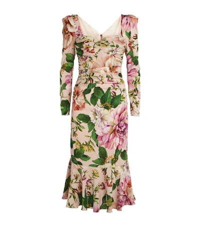 Shop Dolce & Gabbana Floral Ruched Dress