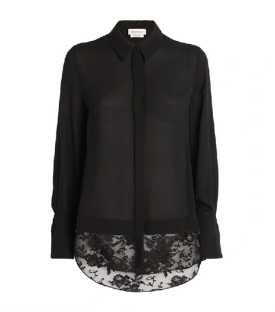 Shop Alexander Mcqueen Lace-hem Shirt