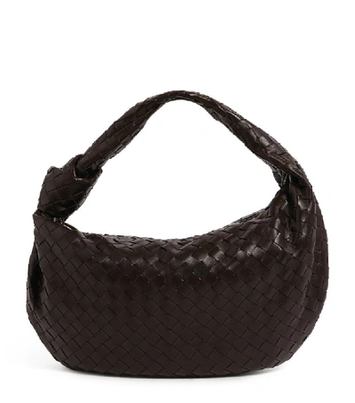 Shop Bottega Veneta Small Leather Jodie Bag In Brown