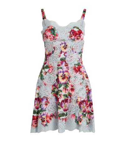 Shop Dolce & Gabbana Lace-trim Floral Dress