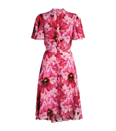 Shop Alexander Mcqueen Endangered Flower Print Midi Dress