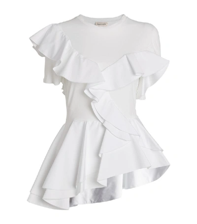 Shop Alexander Mcqueen Cotton Peplum Top