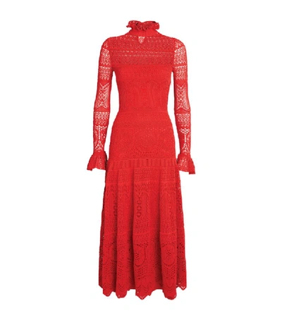 Shop Alexander Mcqueen Lace Knitted Maxi Dress