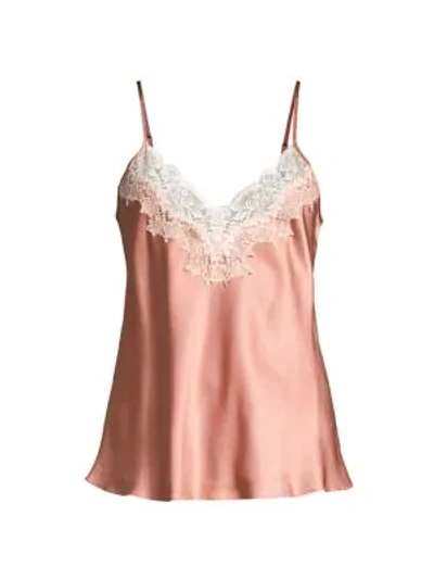 Shop Ginia Lace-trimmed Chemise In Canyon Rose Dawn Lace
