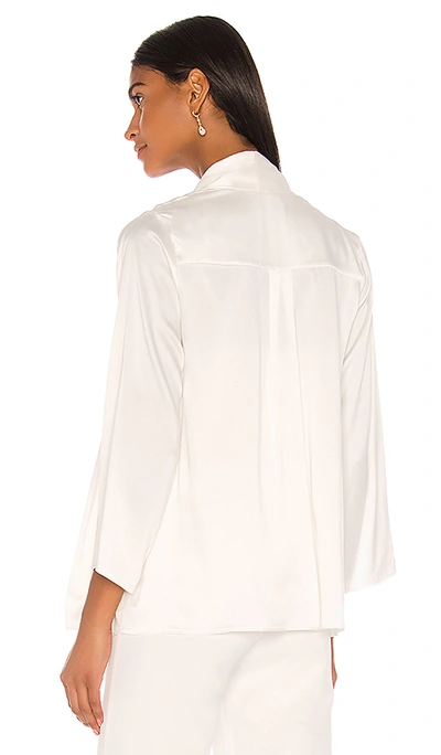 Shop Piece Of White Celine Silk Shirt In Ecru