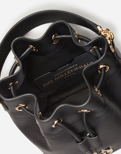 Shop Dolce & Gabbana Small Dg Millennials Bag In Nappa Leather In Black