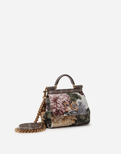 Shop Dolce & Gabbana Mini Sicily Bag In Dalia Jacquard And Ayers