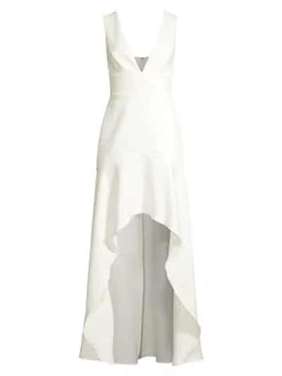 Shop Bcbgmaxazria Eve High-low Dress In Off White