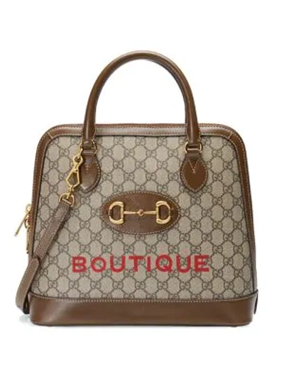 Shop Gucci 1955 Horsebit Medium Top Handle Bag In Brown