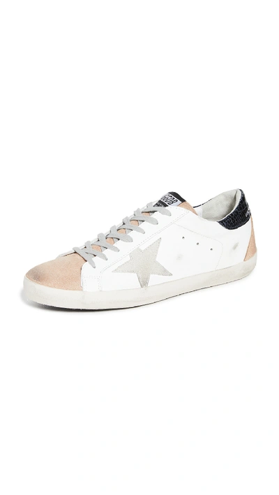 Shop Golden Goose Superstar Sneakers In White/tan/ice Star