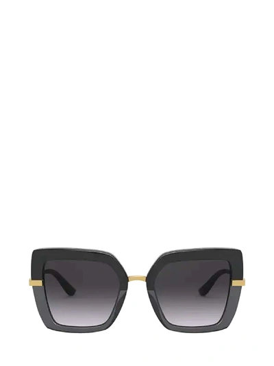 Shop Dolce & Gabbana Dg4373 Top Black On Transparent Black Sunglasses In 32468g