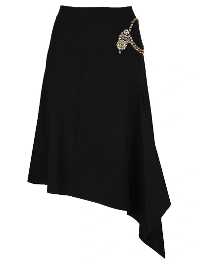 Shop Jw Anderson Diamanté Embellished Skirt In Black