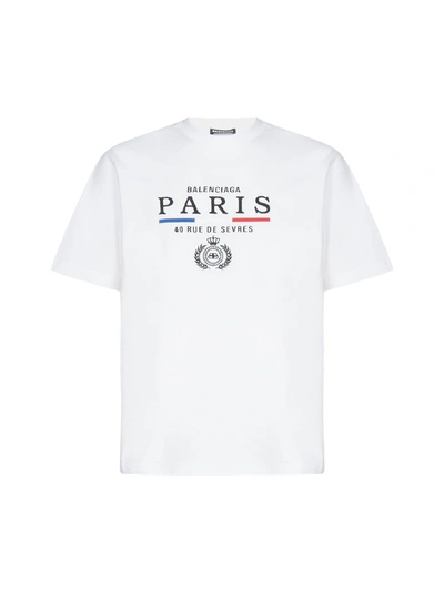 Shop Balenciaga Short Sleeve T-shirt In White