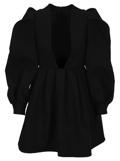 Shop Valentino V-neck Dress In Black