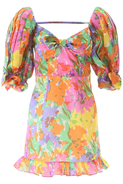 Shop Alessandra Rich Multicoloured Mini Dres In Multicolor (fuchsia)