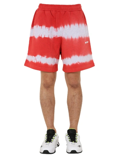 Shop Msgm Bermuda With Coulisse In Rosso
